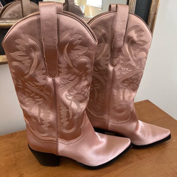 Jeffrey Campbell by Free People Dagget Western Boots in Dusty Rose/ Taupe - Picture 6 of 8